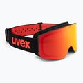Dětské lyžařské brýle UVEX Pwdr FM black matt/mirror red orange clear