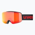 Dětské lyžařské brýle UVEX Pwdr FM black matt/mirror red orange clear