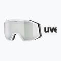 Lyžařské brýle UVEX Gravity FM white matt/mirror silver/green/clear