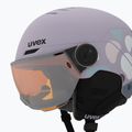 Dětská lyžařská helma UVEX Rocket Visor Jr cool lavender abstract matt/mirror silver/laser gold 7