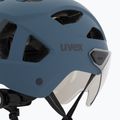 Cyklistická helma UVEX Stride Visor stone blue matt/lite mirror silver 8