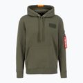 Pánská mikina Alpha Industries Red Stripe Hoodie dark green