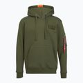Pánská mikina Alpha Industries Red Stripe Hoodie dark green