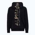 Pánská mikina Alpha Industries Back Print Camo Sweatshirt black/woodland 4