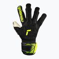 Reusch Attrakt Freegel Gold Finger Support Juniorské brankářské rukavice černá/bezpečně žlutá 2