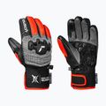 Dětské lyžařské rukavice Reusch Worldcup Warrior GS black/silver/fluo red