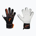 Dětské brankářské rukavice Reusch Attrakt Advance Finger Support Junior black/shocking orange