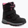 Dětské sněhule KangaROOS K-Robi KTX jet black/daisy pink 