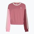 Dámská mikina Adidas Essentials 3-Stripes Crop pink strata/shadow red/bliss pink/wonder quartz