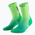 Dámské kompresní ponožky CEP Run Edt. Gradient Mid Cut Compression 5.0 green/lime fade