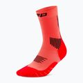 Pánské kompresní ponožky CEP Run Mid Cut 5.0 neon coral 2