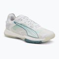 Dámské boty na házenou PUMA Accelerate Nitro SQD 4 Game On puma white/baltic sea blue/fresh water