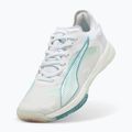 Dámské boty na házenou PUMA Accelerate Nitro SQD 4 Game On puma white/baltic sea blue/fresh water 10