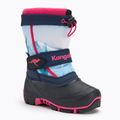 Dětské sněhule KangaROOS Kanga-Bean IV dk navy/ daisy pink