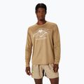 Pánské běžecké tričko longsleeve  ASICS Fujitrail Logo pepper/feather grey/oatmeal