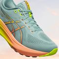 Buty do biegania damskie ASICS Gel-Kayano 31 Paris light celadon/safety yellow 13