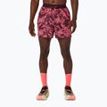 Pánské běžecké šortky Asics Fujitrail All Over Print 5In Short Blazing Coral/Dark Aubergine