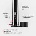 Pumpa na kolo Lezyne Steel HV Floor Drive 3,5 100psi flat black 4