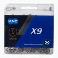 Řetěz na kolo KMC X9 122 článků 9rz stříbrno-šedý BX09NG122