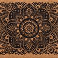 Blok na jógu Yoga Design Lab Cork Yoga hnědý BL-Cork-Mandala Black 6