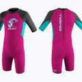 Dětský neopren   O'Neill Toddler Reactor-2 2 mm Back Zip S/S dr8/berry/lt aqua/graph