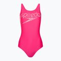 Dámské jednodílné plavky Speedo Logo Deep U-Back růžové 68-12369A657