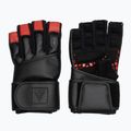 Trekingové rukavice RDX L4 Finger Weightlifting Leather red/black