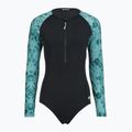Dámské jednodílné plavky ZONE3 Long Sleeve teal tie dye
