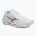 Dámské házenkářské boty Mizuno Wave Stealth V white/rose/snow white