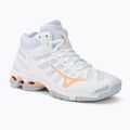 Dámské volejbalové boty Mizuno Wave Voltage Mid white/peach parfait/halogen blue