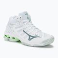 Dámské volejbalové boty  Mizuno Wave Voltage Mid white/glacial ridge/patina green