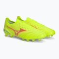 Pánské kopačky Mizuno Morelia Neo IV Β Elite MD safety yellow/fiery coral 2/galaxy silver 5