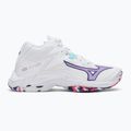 Dámské volejbalové boty Mizuno Wave Lightning Z8 Mid bílé/fialové indigo/camelliaros 2