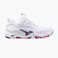 Boty na házenou Mizuno Wav Stealth Neo 2 white/violet indigo/camellia rose