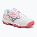 Dětské tenisové boty Mizuno Break Shot 5 Jr CC white/blue granite/calypso coral