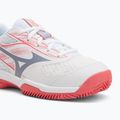 Dětské tenisové boty Mizuno Break Shot 5 Jr CC white/blue granite/calypso coral 7