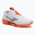 Házenkářské boty Mizuno Wave Stealth 6 white/fiery coral 2/citrus