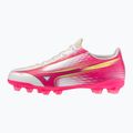 Dětské kopačky Mizuno Alfa III Select Jr FG white/fuchsia purple