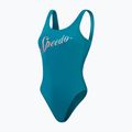 Speedo dámské jednodílné plavky Logo Deep U-Back peacock/pumpkin spice/marine blue 2