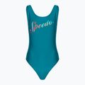 Speedo dámské jednodílné plavky Logo Deep U-Back peacock/pumpkin spice/marine blue