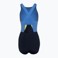 Speedo Colourblock Highneck Crossback plavky true navy/sevres blue/lemon drizzle 2