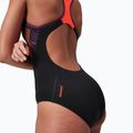 Dámské jednodílné plavky Speedo Placement Laneback black/siren red/plum dandy 11