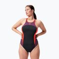 Dámské jednodílné plavky  Speedo High Neck Splice Cross Back black/plum dandy/siren red 5