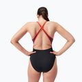 Dámské jednodílné plavky  Speedo High Neck Splice Cross Back black/plum dandy/siren red 7