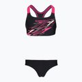 Dvoudílné dětské plavky Speedo Medley Logo Racerback 2pc anthracite/pink