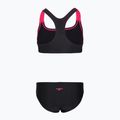 Dvoudílné dětské plavky Speedo Medley Logo Racerback 2pc anthracite/pink 2