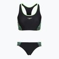 Dvoudílné dámské plavky Speedo Placement Raceback 2pc anthracite/clover