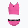 Dětské dvoudílné plavky Nike Logo Tape Crossback Midkini hyper pink