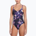 Dámské jednodílné plavky Nike Floral Blur V-Neck black