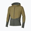 Pánská běžecká bunda Mizuno Active Warmalite Hybrid Full Zip Hooded Long Sleeve Top forest night